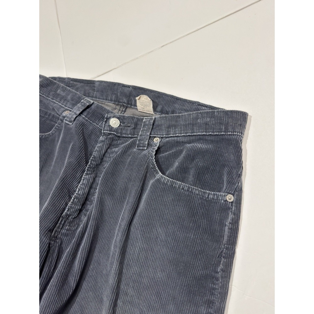 Vintage Levi's L2 Corduroy Pants Baggy Wide Leg Loose 33x34 Made in USA 90s Blue - Picture 6 of 12